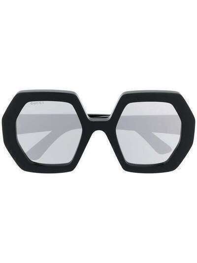 Gucci Eyewear солнцезащитные очки в массивной семиугольной оправе GG0772S005