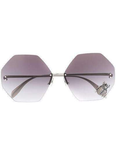 Alexander McQueen Eyewear солнцезащитные очки в шестиугольной оправе AM0208S