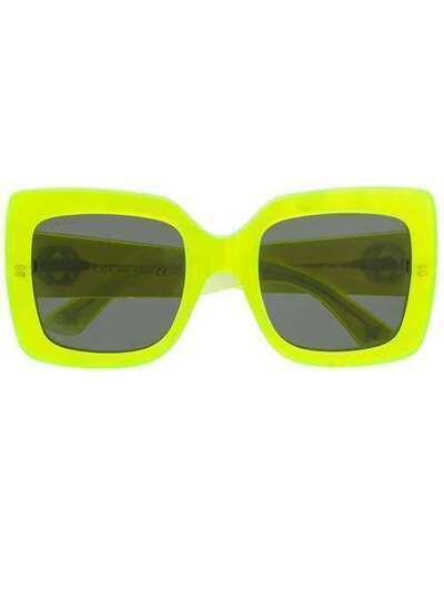 Gucci Eyewear солнцезащитные очки в прямоугольной оправе GG0083S