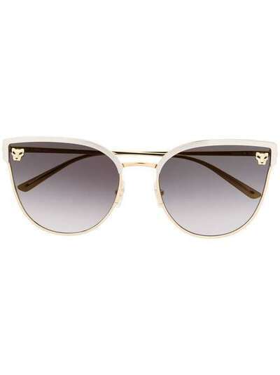 Cartier Eyewear солнцезащитные очки Panthère в оправе 'кошачий глаз' CT0198S