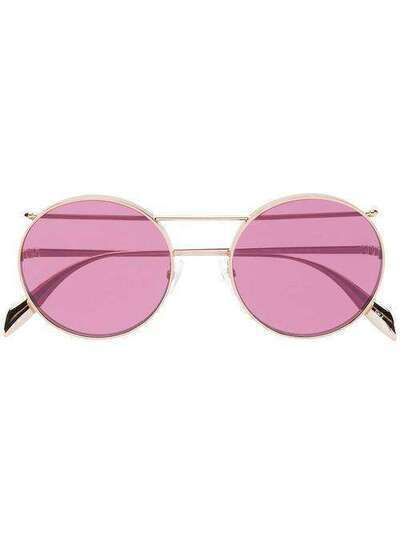 Alexander McQueen Eyewear солнцезащитные очки в круглой оправе AM0137S