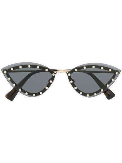 Valentino Eyewear солнцезащитные очки в треугольной оправе с кристаллами VA2033