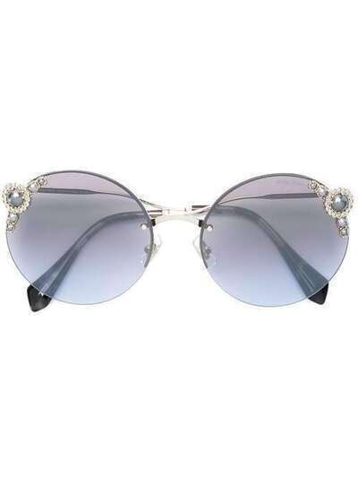 Miu Miu Eyewear солнцезащитные очки с отделкой 'Noir' SMU52T