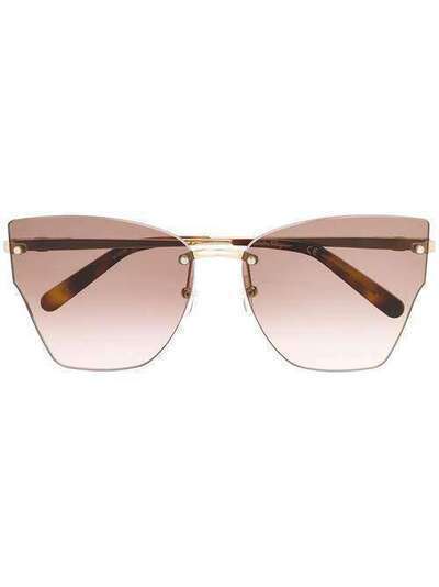 Salvatore Ferragamo безободковые солнцезащитные очки в оправе 'бабочка' SF223S