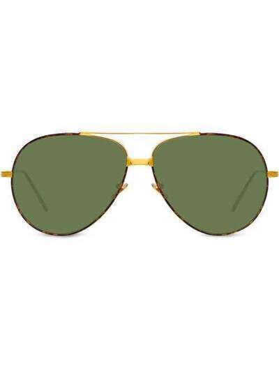 Linda Farrow солнцезащитные очки-авиаторы черепаховой расцветки LFL817C14SUN