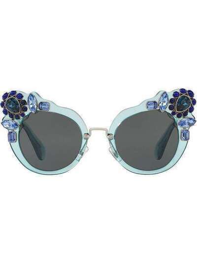 Miu Miu Eyewear солнцезащитные очки 'Runway' с кристаллами SMU04SEVAA