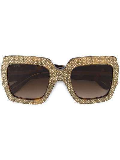 Gucci Eyewear солнцезащитные очки декорированные кристаллами 4686083HB29