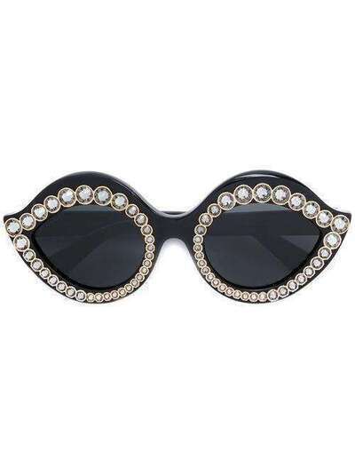 Gucci Eyewear декорированные солнцезащитные очки GG0045S00