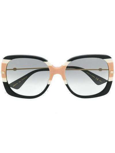 Gucci Eyewear солнцезащитные очки в квадратной оправе в полоску GG0511S006