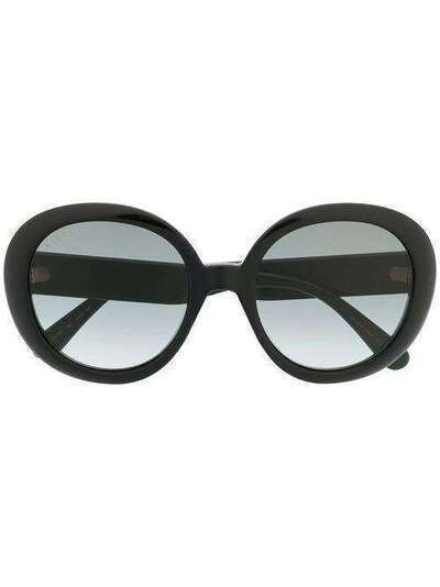 Gucci Eyewear солнцезащитные очки в круглой оправе с отделкой Web GG0712S001