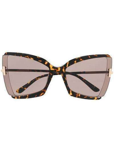 Tom Ford Eyewear солнцезащитные очки в оправе 'бабочка' FT07666356J