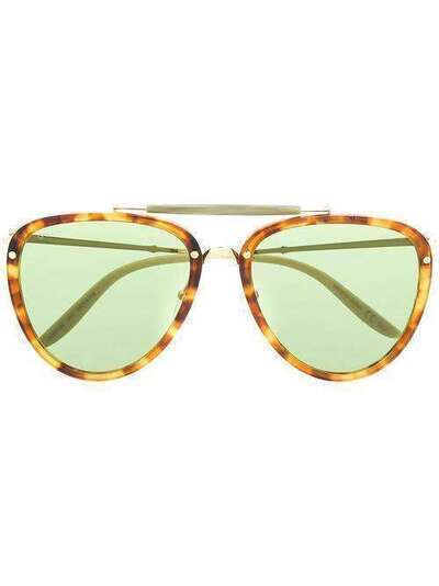 Gucci Eyewear солнцезащитные очки-авиаторы черепаховой расцветки GG0672S003