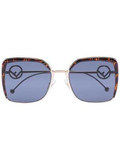Fendi Eyewear солнцезащитные очки в квадратной оправе с логотипом FF FF0294S