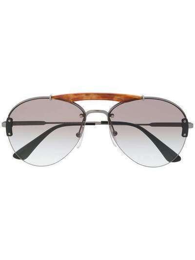 Prada Eyewear солнцезащитные очки-авиаторы черепаховой расцветки SPR62US2990A732
