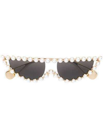 Gucci Eyewear солнцезащитные очки с жемчужной отделкой 530133I0330