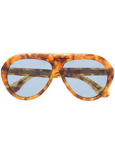 Gucci Eyewear солнцезащитные очки в черепаховой оправе 610368J1691