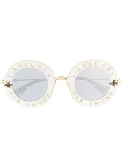 Gucci Eyewear солнцезащитные очки в круглой оправе GG0113S