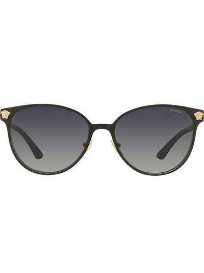Versace Eyewear круглые солнцезащитные очки с бляшками с головой Медузы VE21681377T3