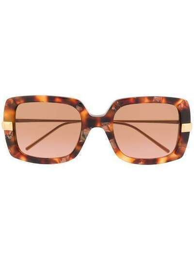 Boucheron Eyewear солнцезащитные очки в квадратной оправе черепаховой расцветки BC0103S