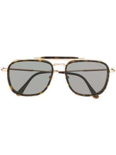 Tom Ford Eyewear солнцезащитные очки в квадратной оправе черепаховой расцветки FT0665S