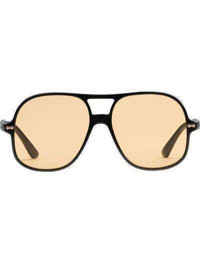 Gucci Eyewear массивные солнцезащитные очки-авиаторы GG0706S002