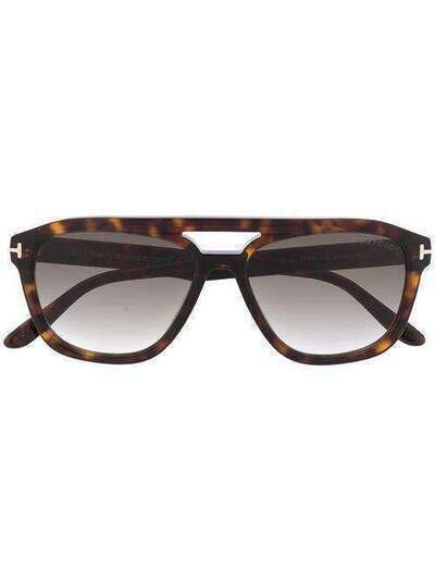 Tom Ford Eyewear солнцезащитные очки-авиаторы в оправе черепаховой расцветки FT0776S