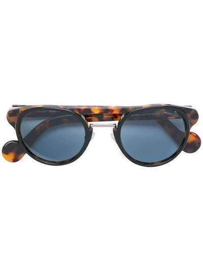 Moncler Eyewear круглые солнцезащитные очки с эффектом черепашьего панциря ML00195020V