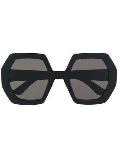 Gucci Eyewear солнцезащитные очки в массивной семиугольной оправе GG0772S004