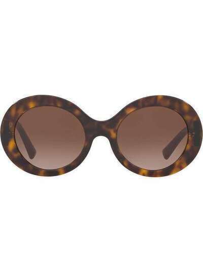 Valentino Eyewear солнцезащитные очки в массивной круглой оправе VA4058500213