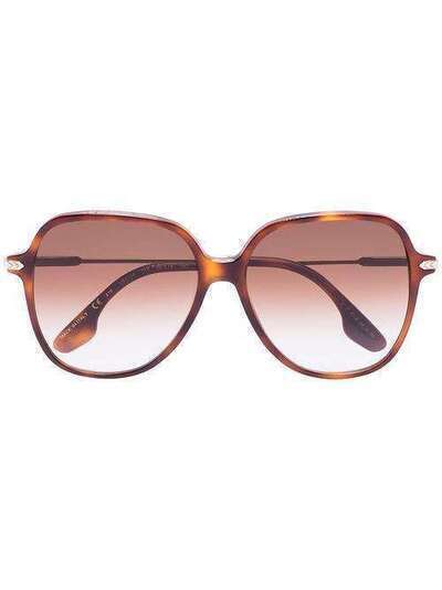 Victoria Beckham Eyewear солнцезащитные очки в квадратной оправе черепаховой расцветки VB613S43235