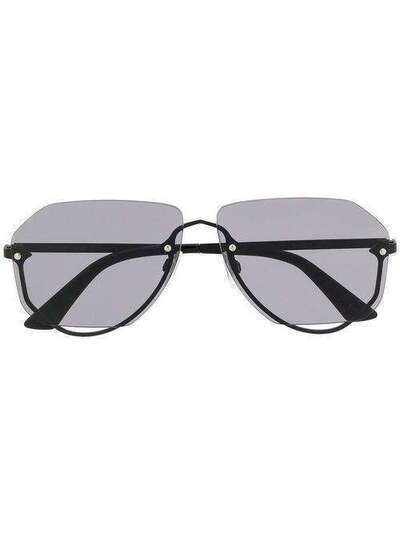 Alexander McQueen Eyewear солнцезащитные очки в геометричной оправе MQ0257S00163