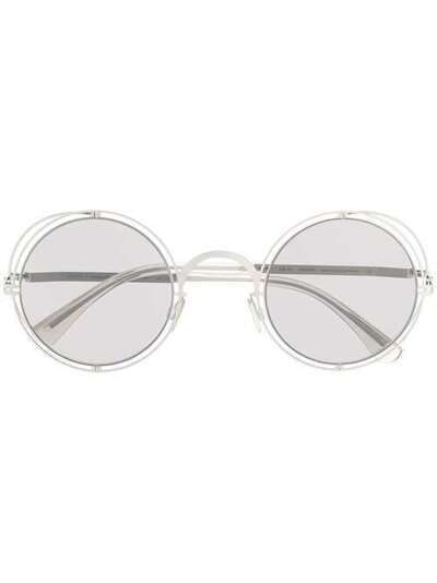 Mykita солнцезащитные очки в круглой оправе MMCRAFT001SHINYSILVER