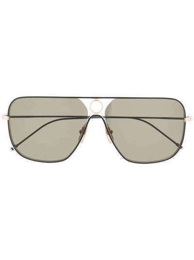 Thom Browne Eyewear солнцезащитные очки в прямоугольной оправе TBS114