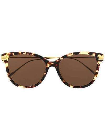 Bottega Veneta Eyewear солнцезащитные очки в круглой оправе черепаховой расцветки BV1048SA0025