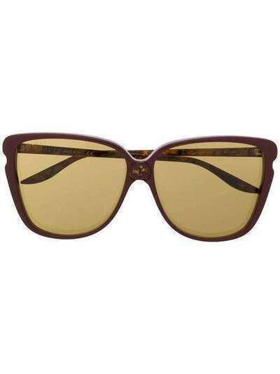 Gucci Eyewear солнцезащитные очки в оправе 'бабочка' GG0709S001