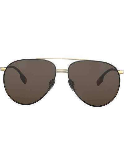 Burberry Eyewear солнцезащитные очки-авиаторы в массивной оправе BE310812933
