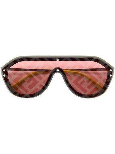 Fendi Eyewear солнцезащитные очки-авиаторы с логотипом FFM0039GSKB77YGREYPURPLE