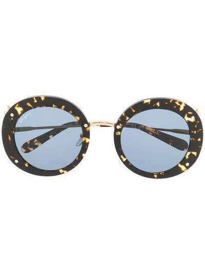 Salvatore Ferragamo солнцезащитные очки в круглой оправе черепаховой расцветки SF939S