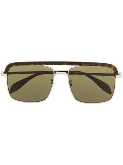Alexander McQueen Eyewear солнцезащитные очки Skull в квадратной оправе AM0258S