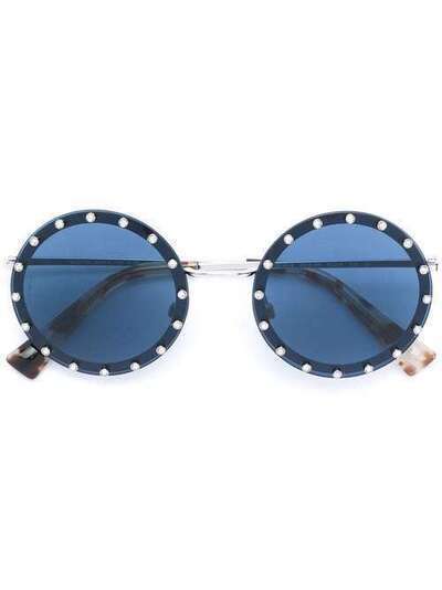 Valentino Eyewear солнцезащитные очки в круглой оправе VA2010B