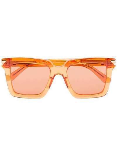 Bottega Veneta Eyewear солнцезащитные очки Havana в квадратной оправе BV1005S