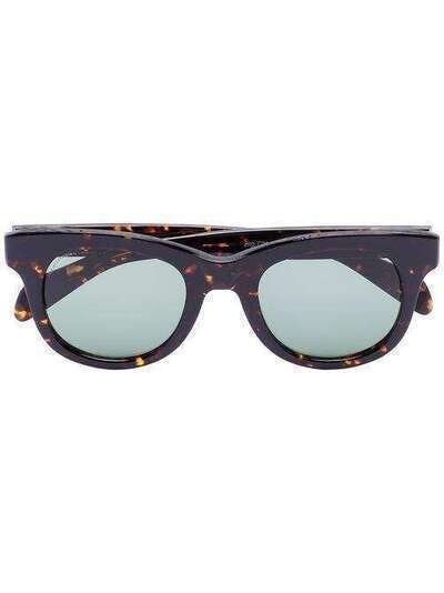 visvim солнцезащитные очки Brown в оправе черепаховой расцветки 120103003012