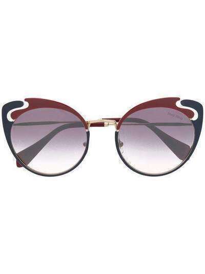 Miu Miu Eyewear солнцезащитные очки в оправе 'кошачий глаз' SMU57THB5GR0