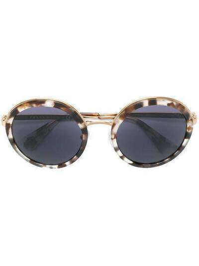 Prada Eyewear солнцезащитные очки 'Cinéma' в круглой оправе 0PR50TSUAO6O254