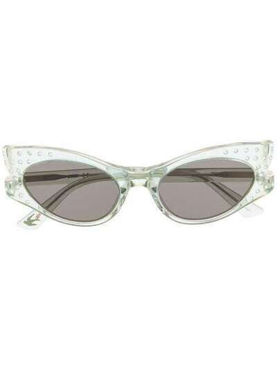 Alexander McQueen Eyewear солнцезащитные очки в прозрачной оправе 'кошачий глаз' MQ0188S