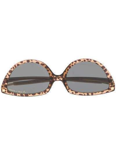 Martine Rose солнцезащитные очки в оправе 'кошачий глаз' с леопардовым принтом 2503654