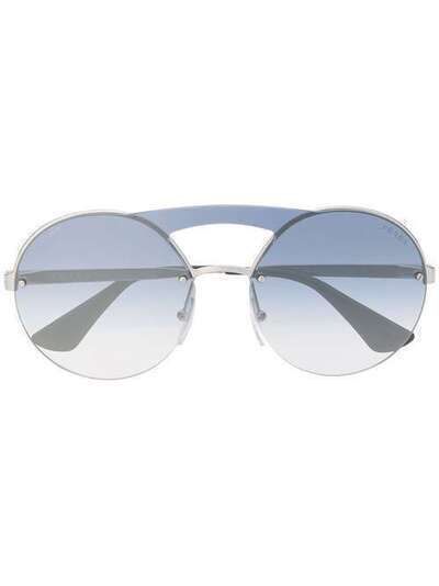 Prada Eyewear солнцезащитные очки в круглой оправе PR65TS1BC5R036