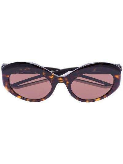 Balenciaga Eyewear солнцезащитные очки в овальной оправе BB0053S002
