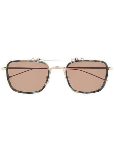 Thom Browne Eyewear солнцезащитные очки в прямоугольной оправе TBX816