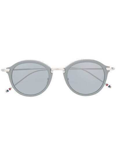 Thom Browne Eyewear затемненные солнцезащитные очки в круглой оправе TB110B